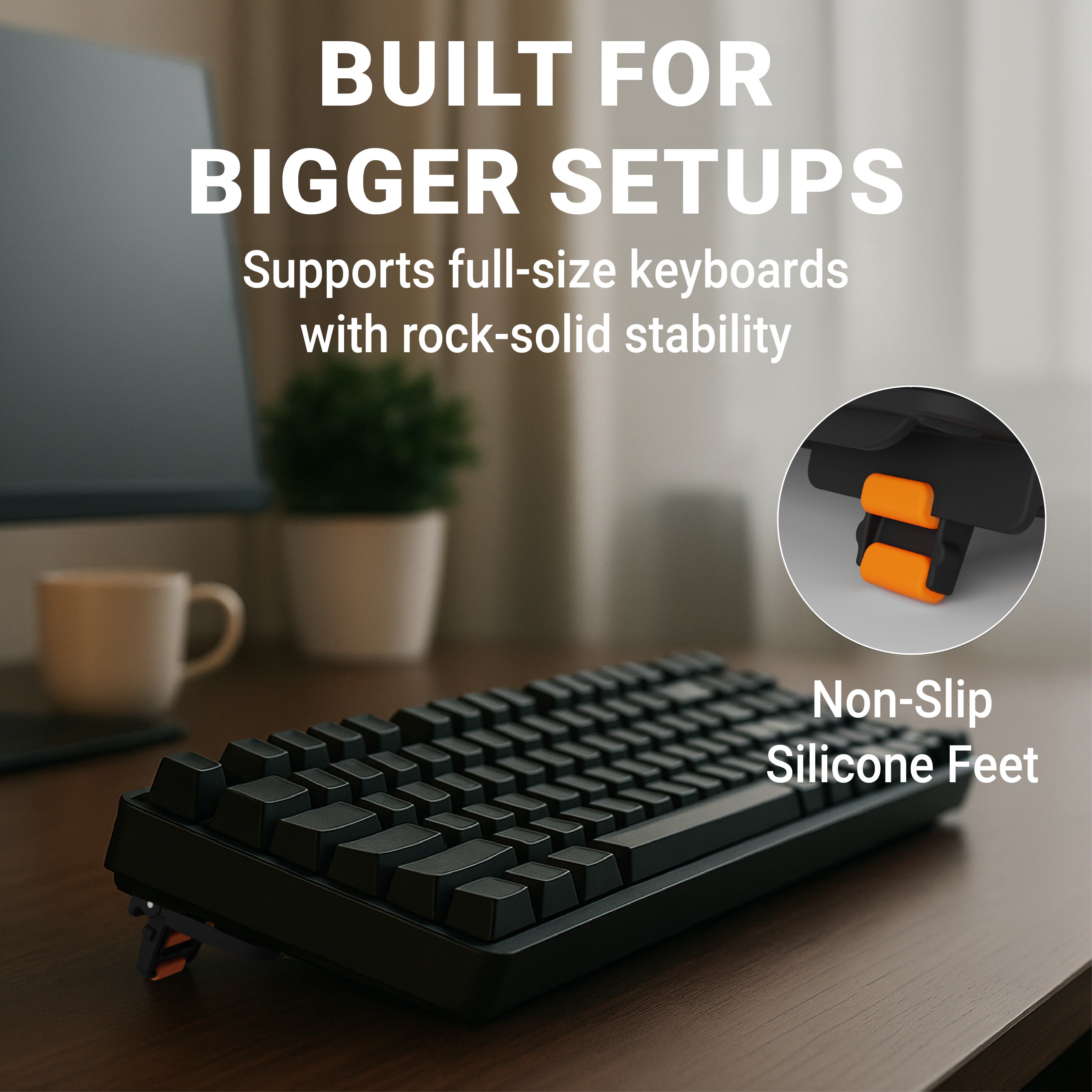 ESC Flip PRO Computer Keyboard Stand for Desktop, Adjustable Keyboard Riser Feet for Apple Magic Keyboard, Extendable Keyboard Holder Fits All Keyboards, Ergonomic Office Desk Accessories
